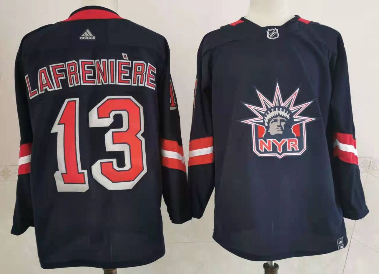 Men New York Rangers #13 Lafreniere Navy Authentic Stitched 2020 Adidias NHL Jersey
